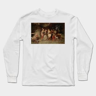 Garden Scene by Adolphe Monticelli Long Sleeve T-Shirt